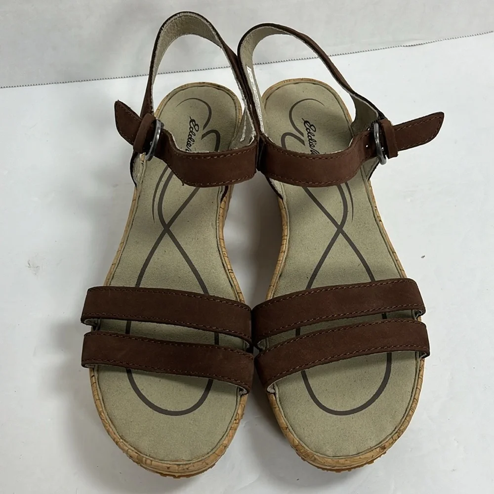 Eddie Bauer Kara ll Wedge Sandal brown size 8.5‎
